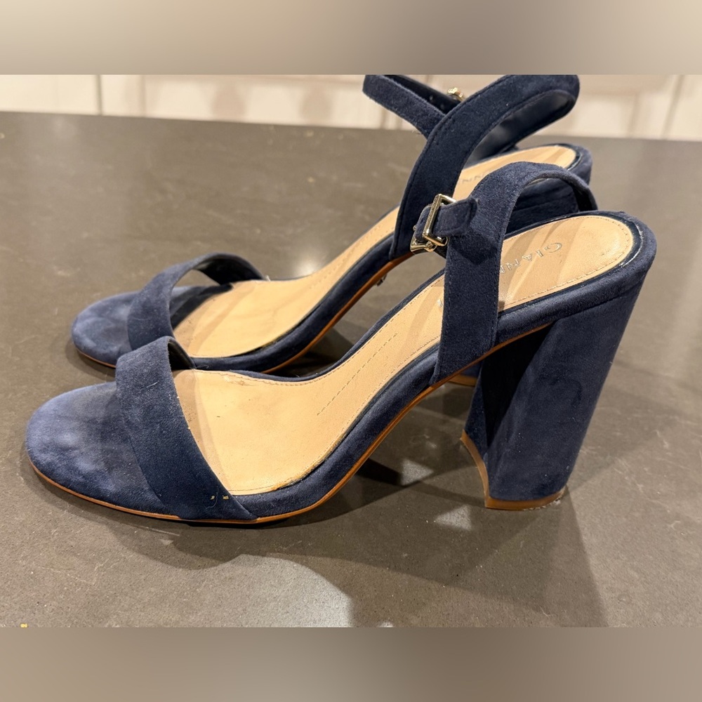 Gianni Bini Navy Blue Suede Strappy Sandals